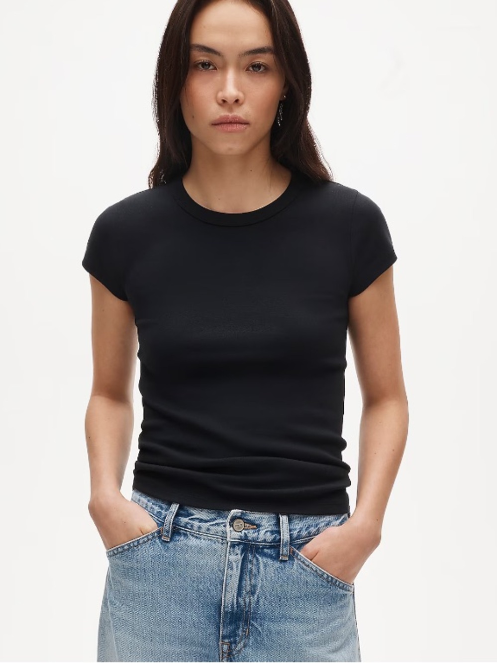 J crew black Perfect-fit crewneck T-shirt